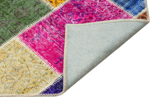 Iskece Bej Patchwork Yün El Dokuma Halısı 162 x 229 Apex Unique