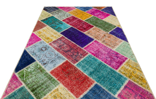 Iskece Bej Patchwork Yün El Dokuma Halısı 162 x 229 Apex Unique