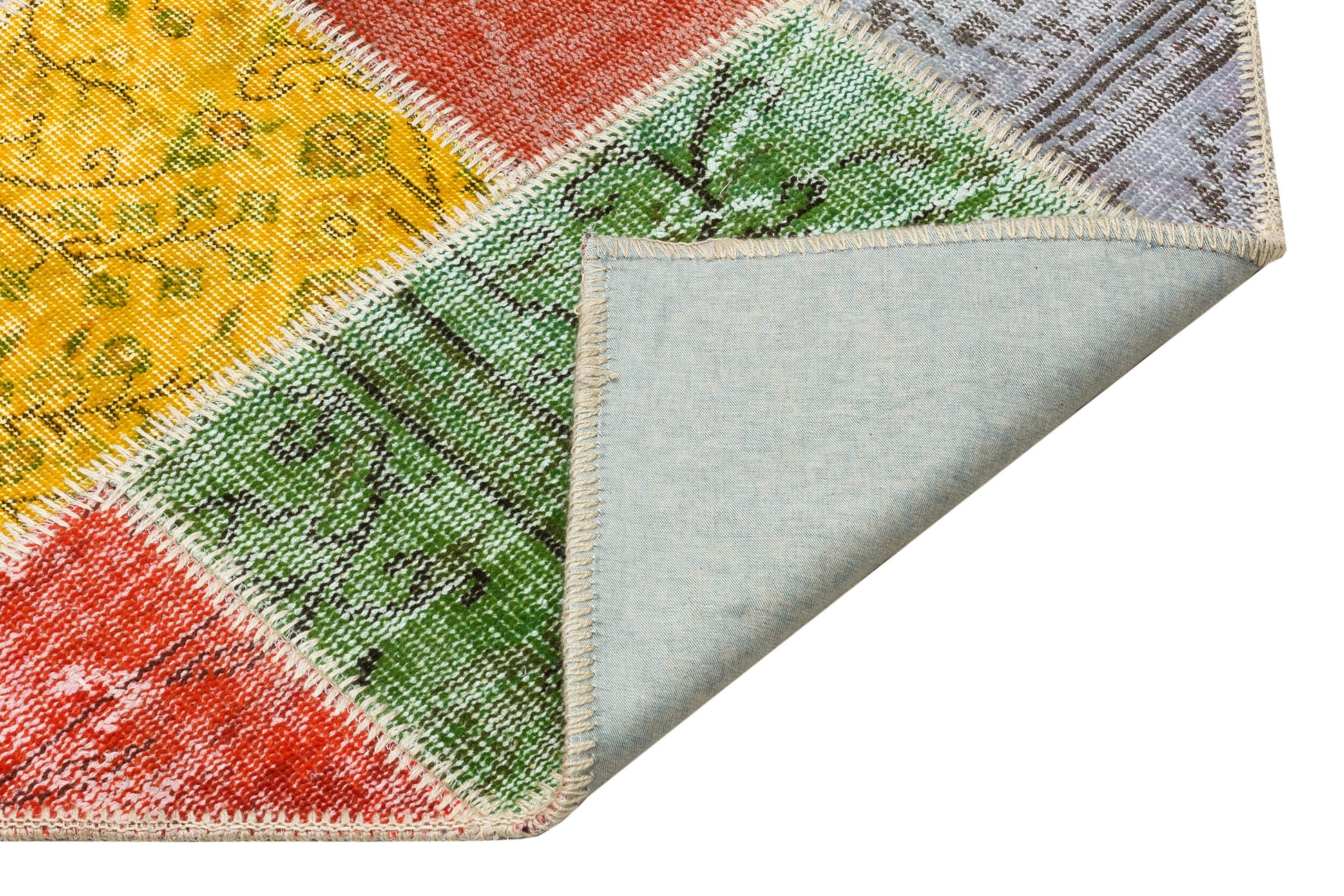 Iskece Bej Patchwork Yün El Dokuma Halısı 162 x 228 Apex Unique