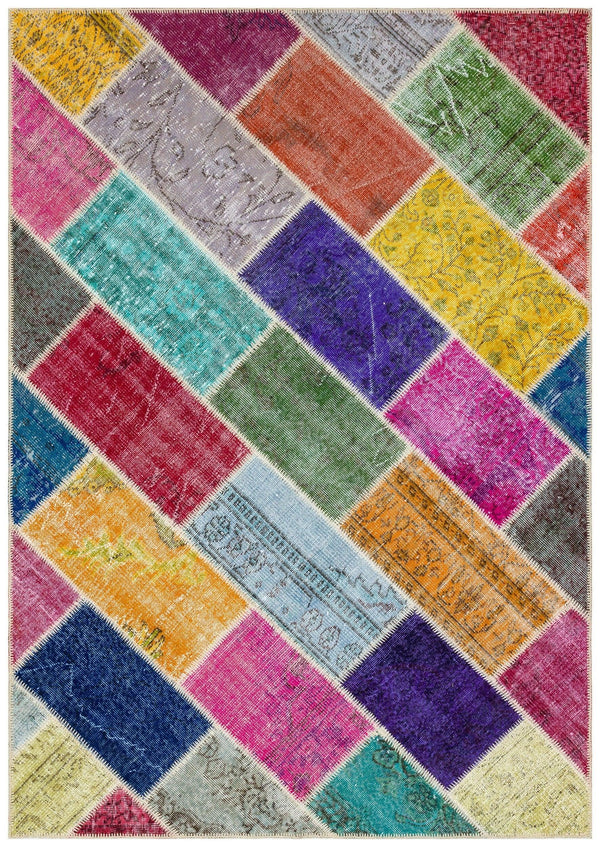 Bej Anadolu Modern Vintage Yün Halı 162x228 - Özel Seri