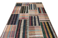 Alfombra multicolor tejida a mano con diseño geométrico 158x232 cm 36182