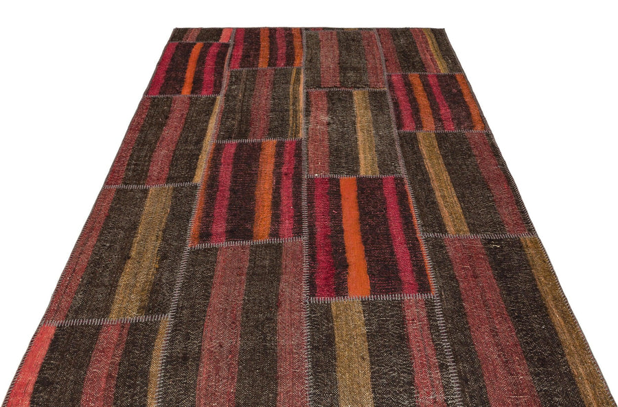 Kırmızı Sarı Anadolu Bohem Geometrik Yün Halı 159x231 - Özel Seri
