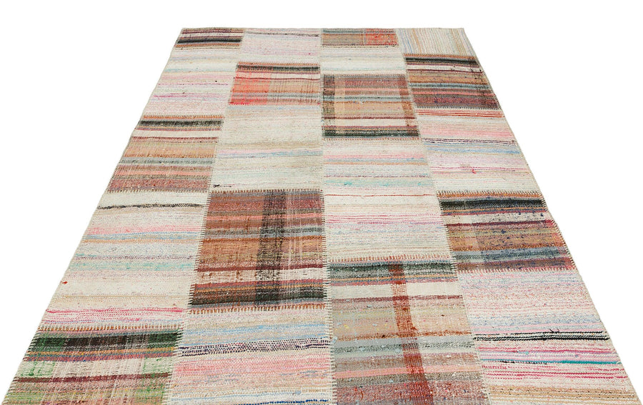Bej Anadolu Bohem Geometrik Yün Halı 160x223 - Özel Seri