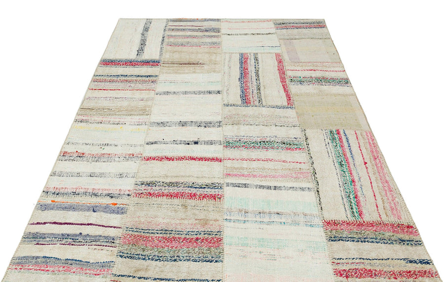 Bej Anadolu Geometrik Modern Yün Halı 161x219 - Özel Seri