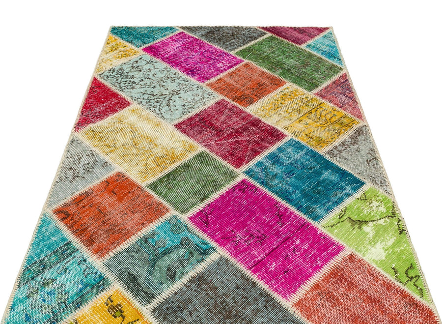 Bej Anadolu Eskitme Geometrik Yün Halı 122x183 - Özel Seri