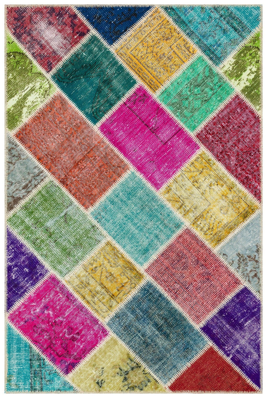 Çok Renkli El Dokuma Halı Yün Eskitme 122x184 cm 36222 – Koridor kullanımı