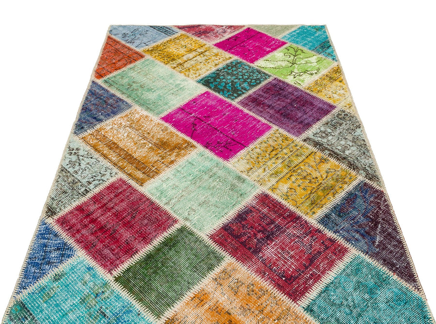 Bej Anadolu Eskitme Modern Yün Halı 122x182 - Özel Seri