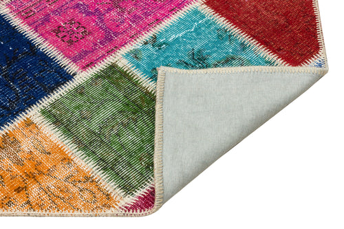 Iskece Bej Patchwork Yün El Dokuma Halısı 122 x 182 Apex Unique