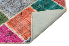 Iskece Bej Patchwork Yün El Dokuma Halısı 122 x 182 Apex Unique