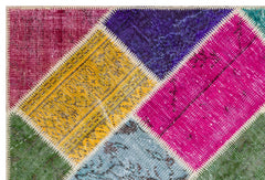 Iskece Bej Patchwork Yün El Dokuma Halısı 122 x 181 Apex Unique