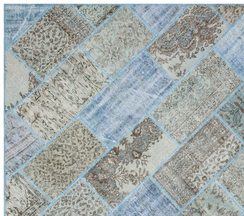 Iskece Mavi Eskitme Yün El Dokuma Halısı 282 x 317 Apex Unique