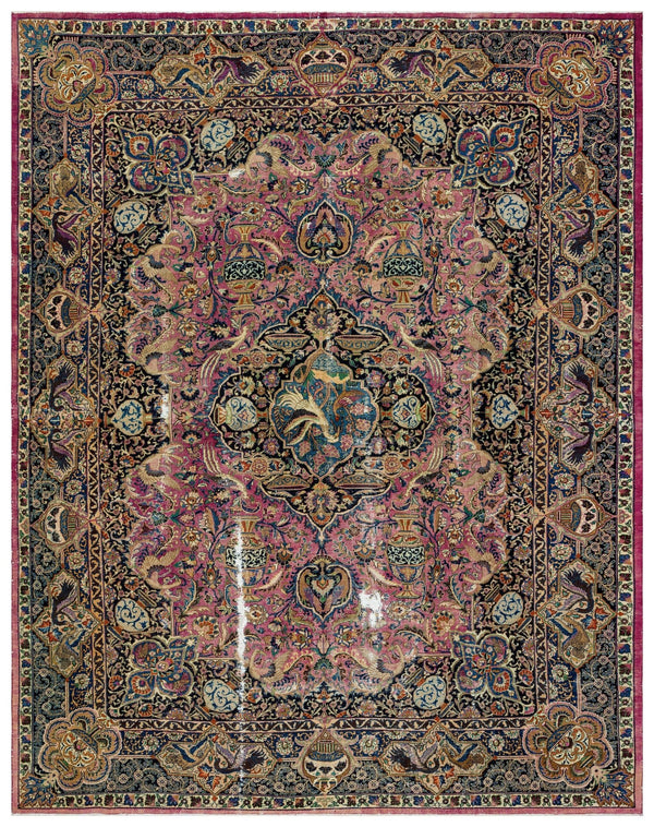 Bej Krem Eskitme Klasik Yün Halı 306x373