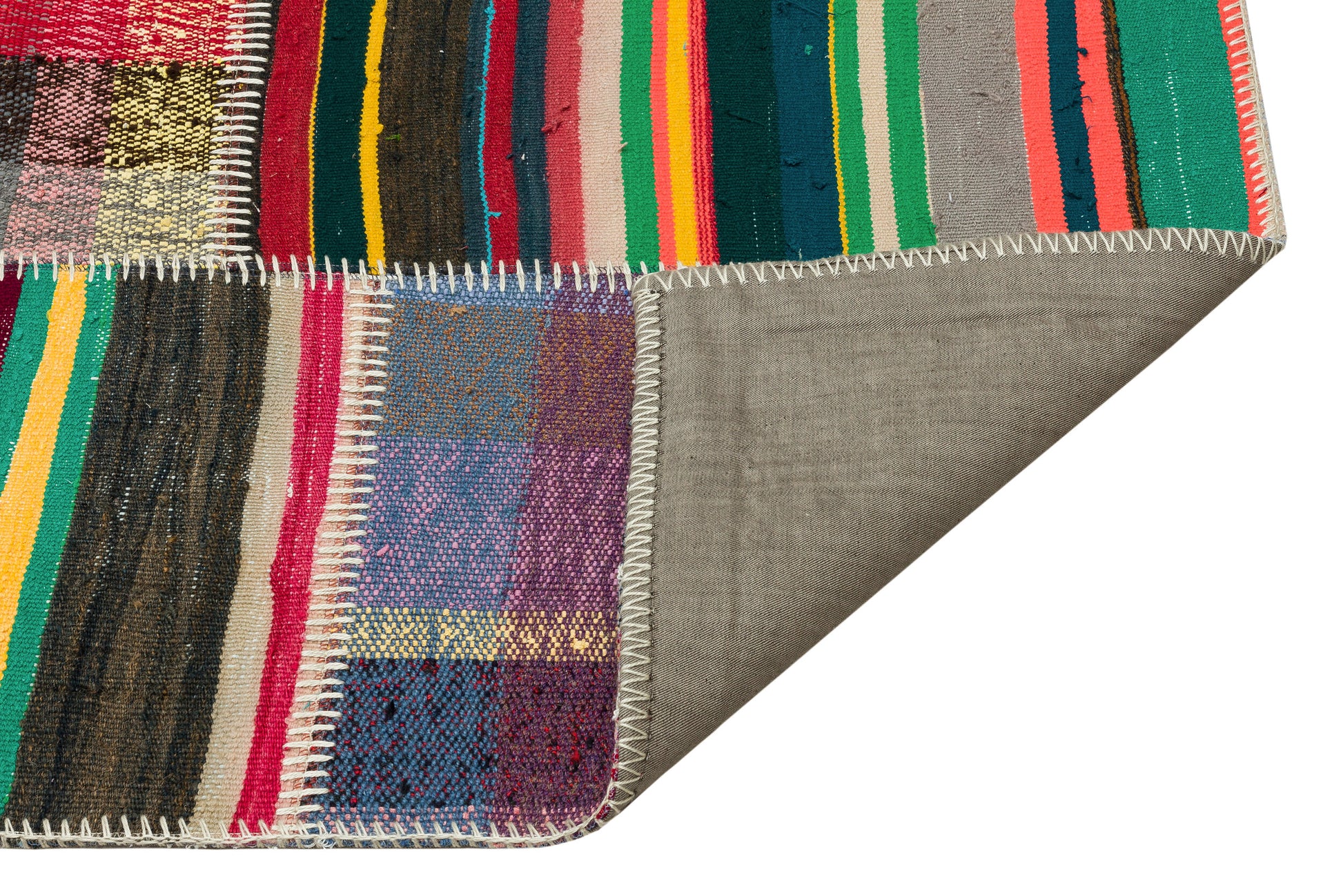 Teselya Bej Çizgili Yün El Dokuma Halısı 157 x 219 Apex Unique