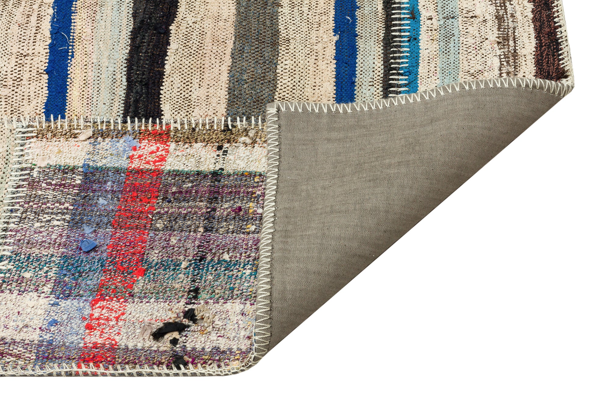 Teselya Bej Çizgili Yün El Dokuma Halısı 156 x 231 Apex Unique