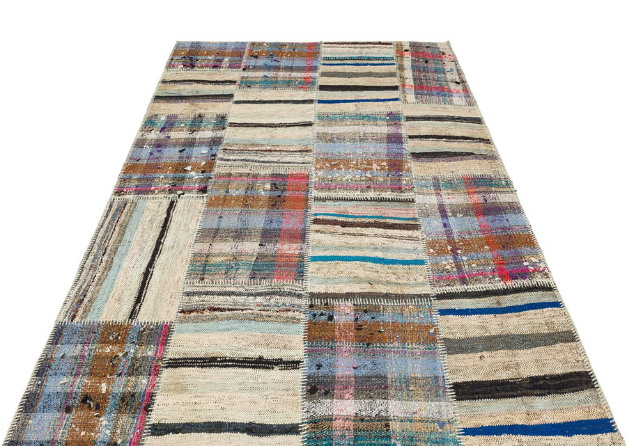 Bej Anadolu Bohem Geometrik Yün Halı 156x231 - Özel Seri