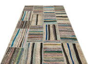 Teselya Bej Çizgili Yün El Dokuma Halısı 151 x 231 Apex Unique