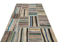 Beige Multi-Color Geometric Flatweave Kilim Rug 151x231 cm (4'11" x 7'7")