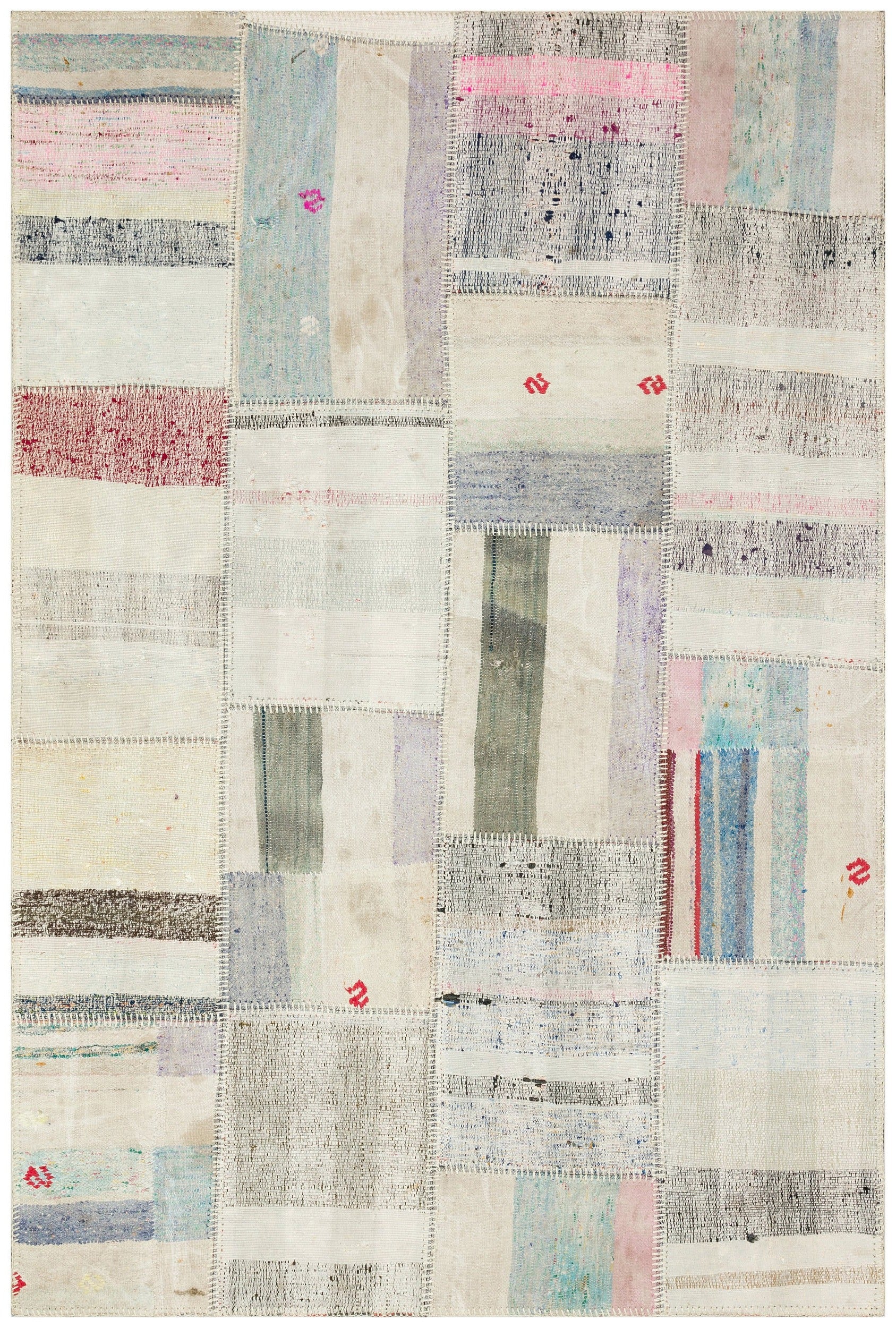 Teselya Bej Çizgili Yün El Dokuma Halısı 155 x 230 Apex Unique