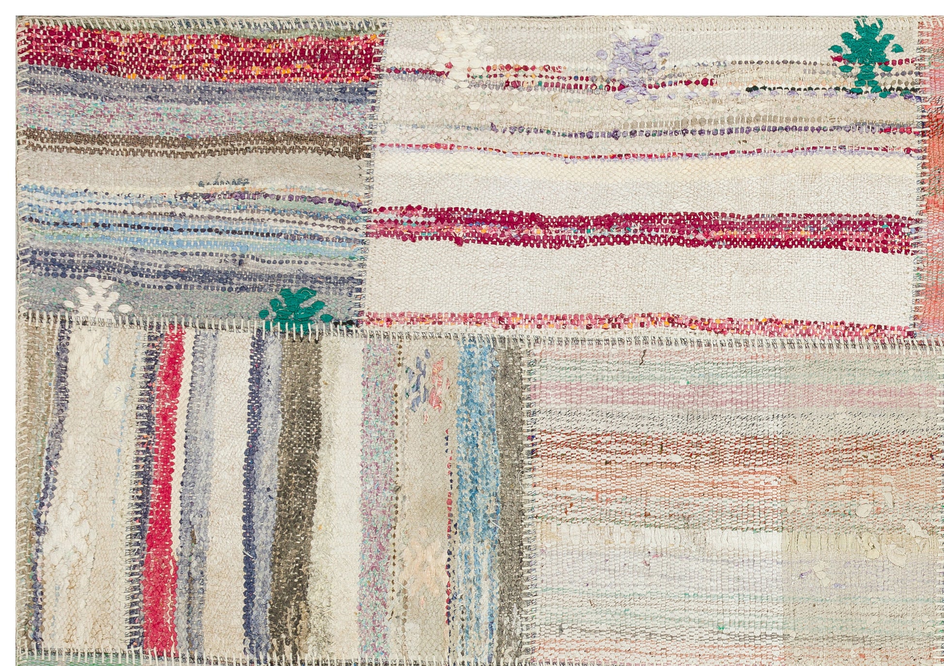 Teselya Bej Çizgili Yün El Dokuma Halısı 159 x 227 Apex Unique