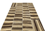 Teselya Bej Çizgili Yün El Dokuma Halısı 158 x 221 Apex Unique