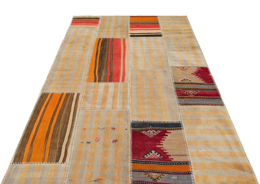Bej Anadolu Geometrik Modern Yün Halı 157x234 - Özel Seri