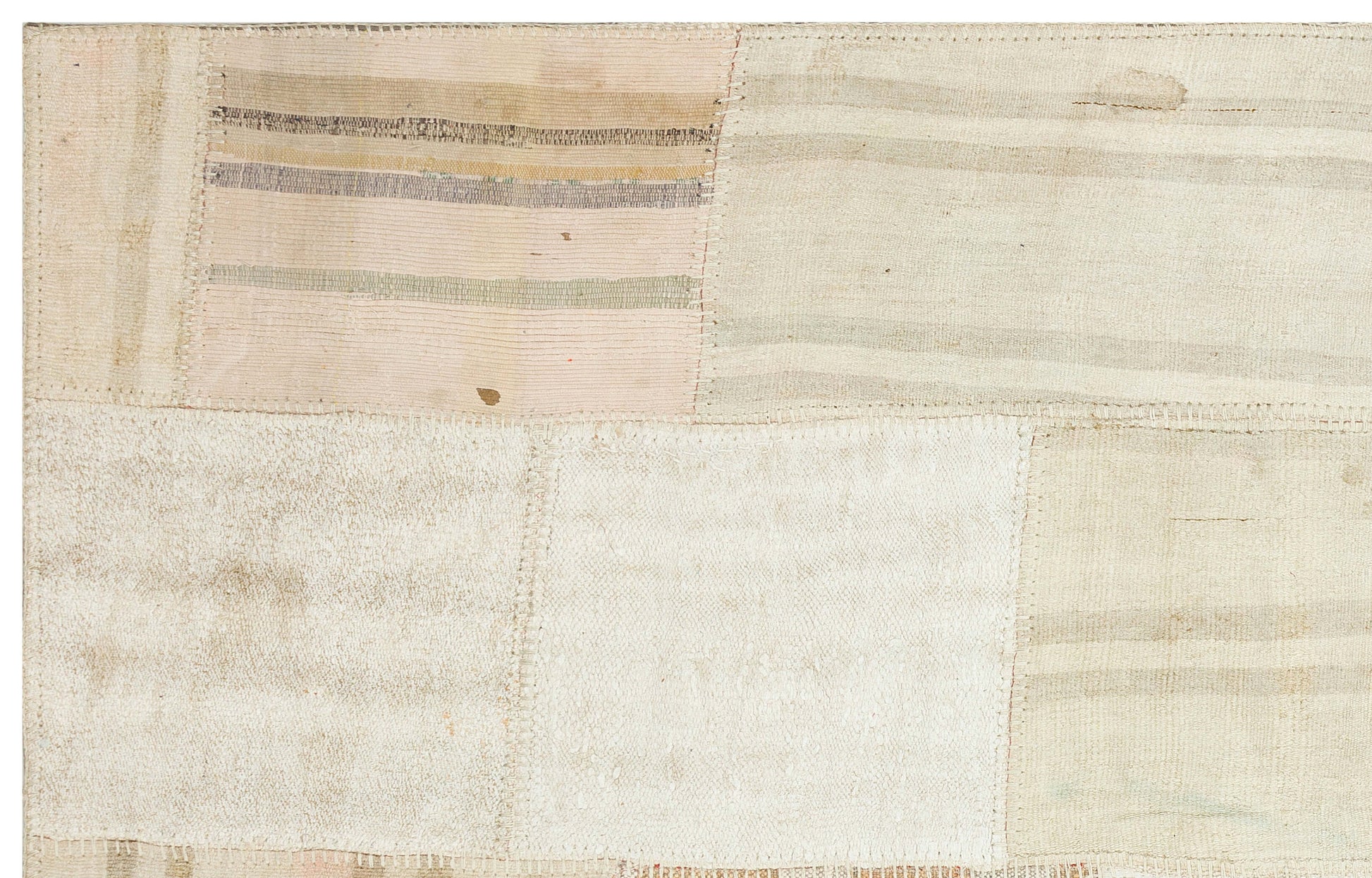 Teselya Bej Çizgili Yün El Dokuma Halısı 142 x 228 Apex Unique