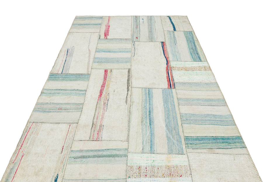 Bej Geometrik Modern Yün Halı 161x239