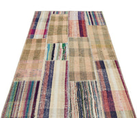 Bunter handgewebter Kelim Teppich mit geometrischem Muster 113x174 cm