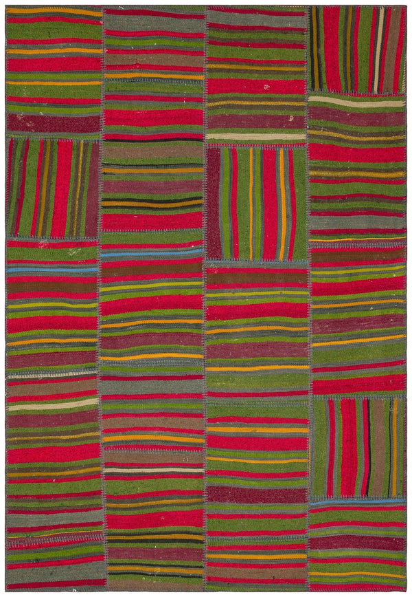 Yeşil Anadolu Bohem Geometrik Yün Halı 160x232 - Özel Seri