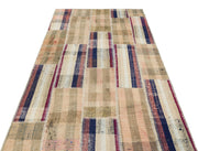 Teselya Bej Çizgili Yün El Dokuma Halısı 138 x 225 Apex Unique