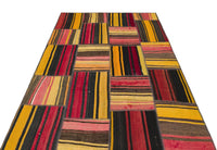 Colorful Ethnic Geometric Wool Flatweave Kilim Rug 157x228 cm (5'2" x 7'6")