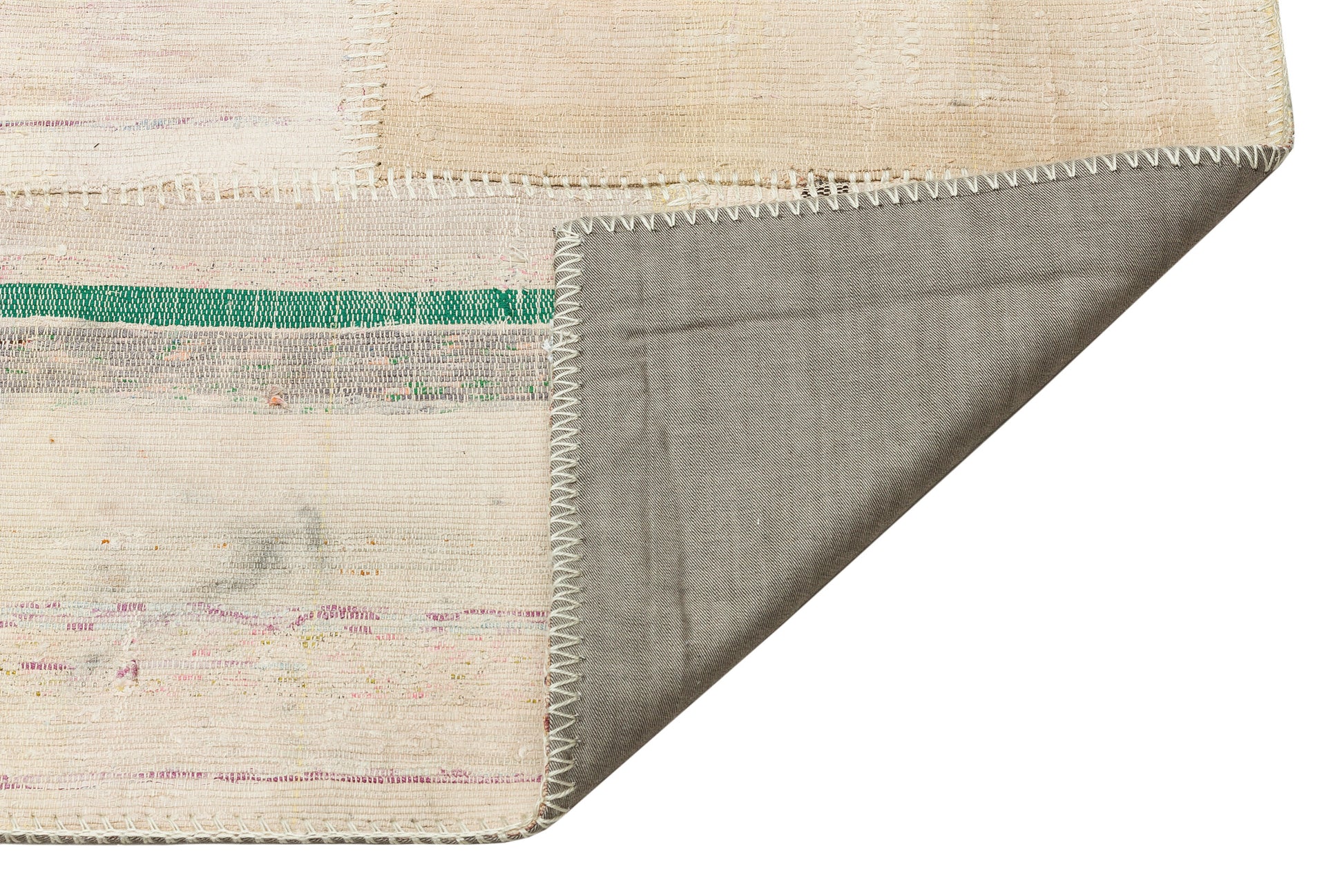 Teselya Bej Çizgili Yün El Dokuma Halısı 149 x 215 Apex Unique