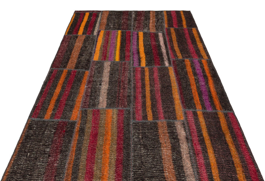 Kırmızı Turuncu Anadolu Geometrik Modern Yün Halı 157x232 - Özel Seri