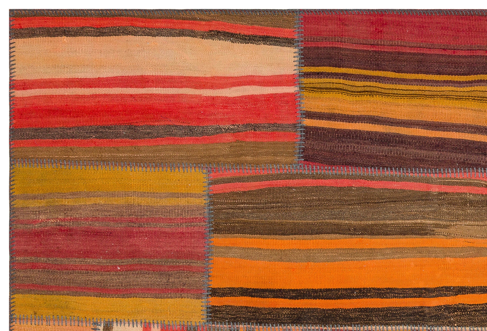 Teselya Turuncu Eskitme Yün El Dokuma Halısı 160 x 232 Apex Unique