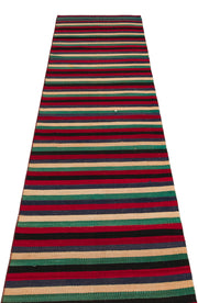 Girit Bej Çizgili Yün El Dokuma Halısı 072 x 290 Apex Unique