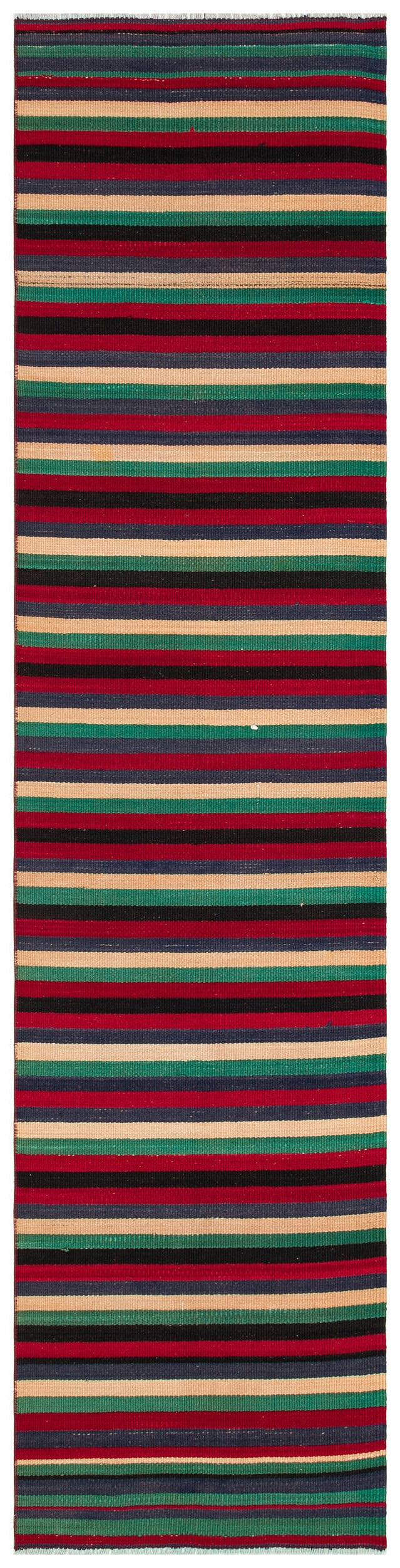 Girit Bej Çizgili Yün El Dokuma Halısı 072 x 290 Apex Unique