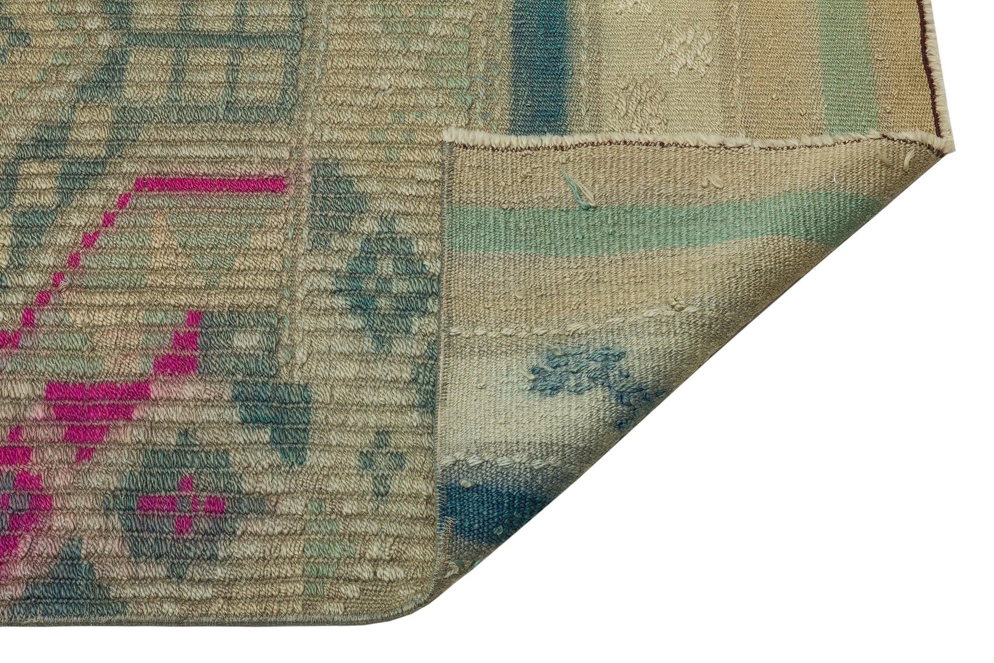 Yeşil Anadolu Bohem Eskitme Yün Halı 85x313 - Özel Seri