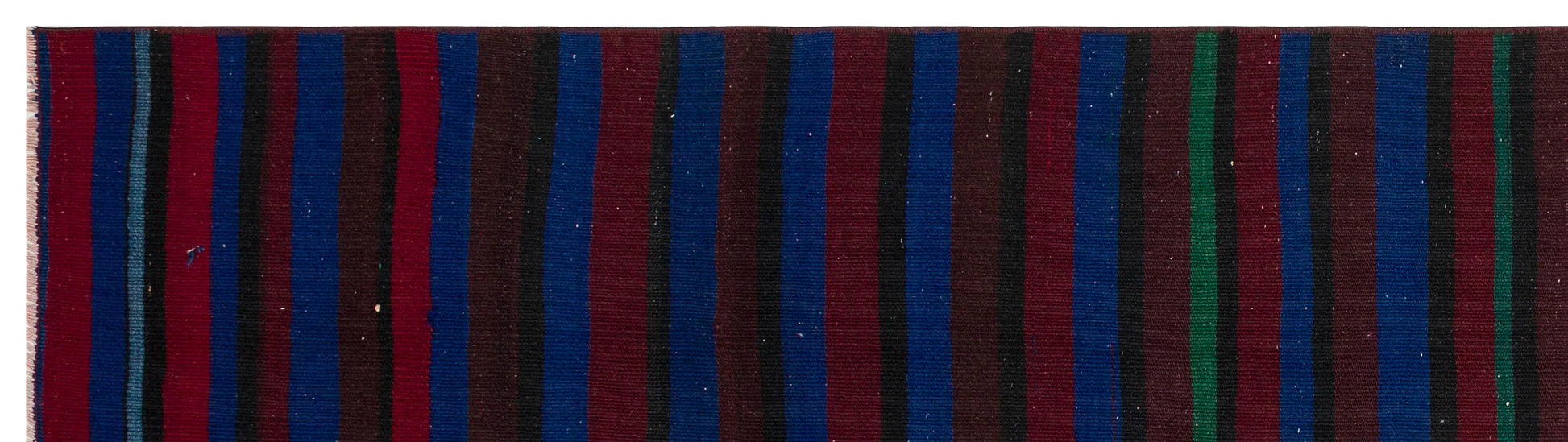 Bordo Hardal Anadolu Bohem Çizgili Yün Halı 81x298 - Özel Seri