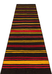 Hardal Kırmızı Anadolu Bohem Geometrik Yün Halı 86x394 - Özel Seri