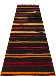 Girit Siyah Çizgili Yün El Dokuma Halısı 082 x 300 Apex Unique