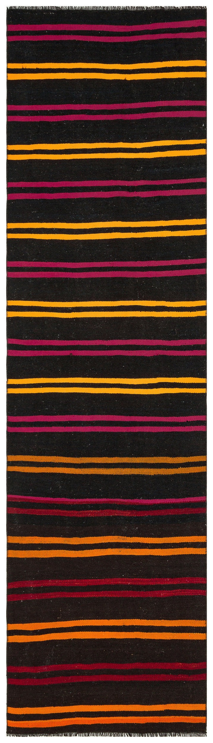 Girit Siyah Çizgili Yün El Dokuma Halısı 082 x 300 Apex Unique