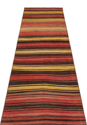 Girit Bej Çizgili Yün El Dokuma Halısı 082 x 272 Apex Unique