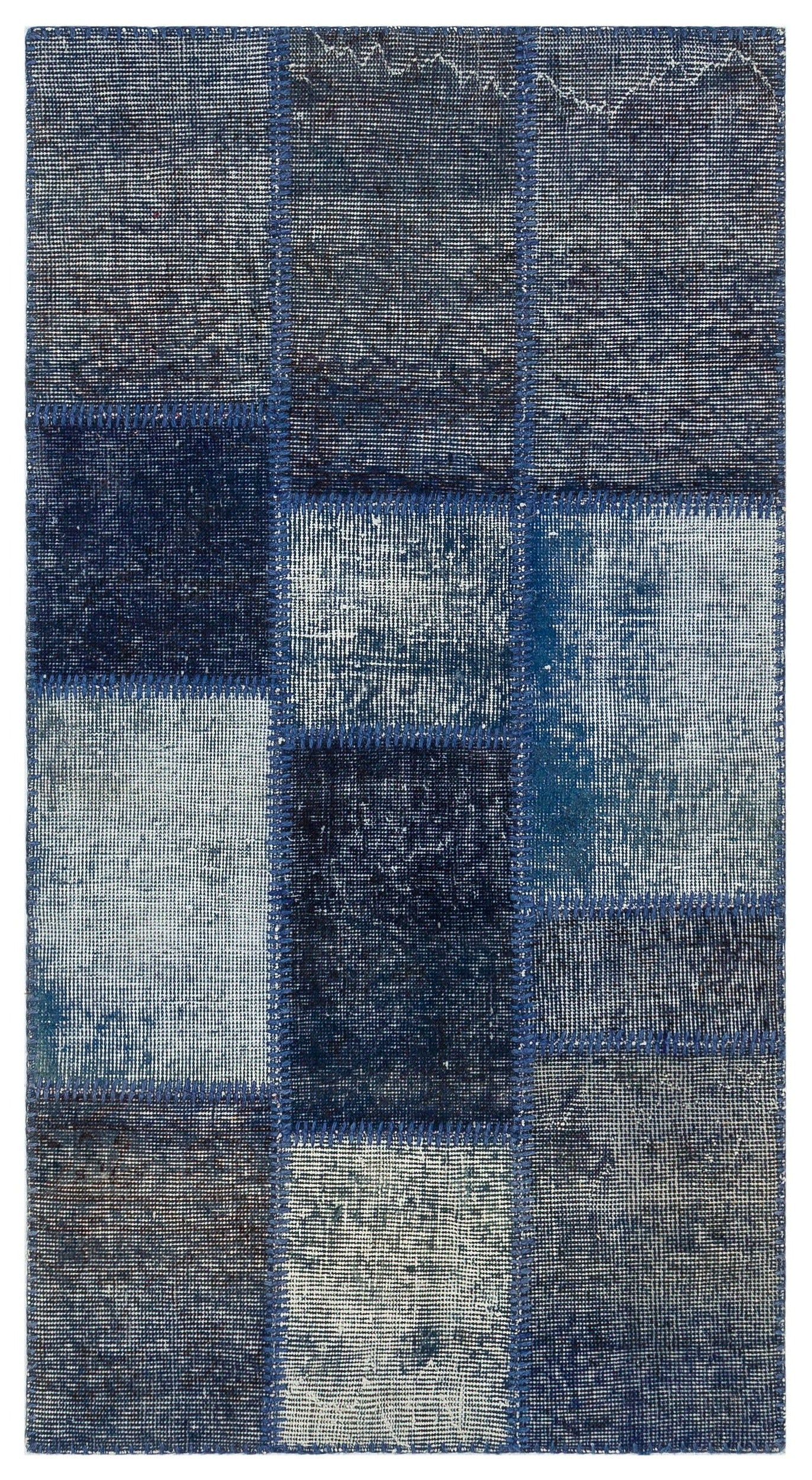 Iskece Siyah Eskitme Yün El Dokuma Halısı 080 x 150 Apex Unique