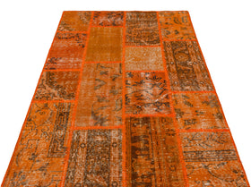 Turuncu Anadolu Bohem Eskitme Yün Halı 121x181 - Özel Seri