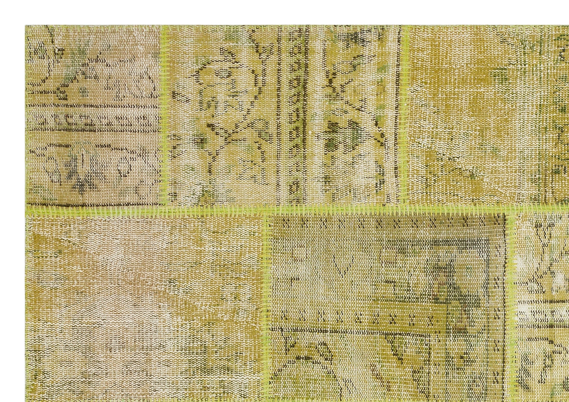 Iskece Yeşil Eskitme Yün El Dokuma Halısı 160 x 230 Apex Unique