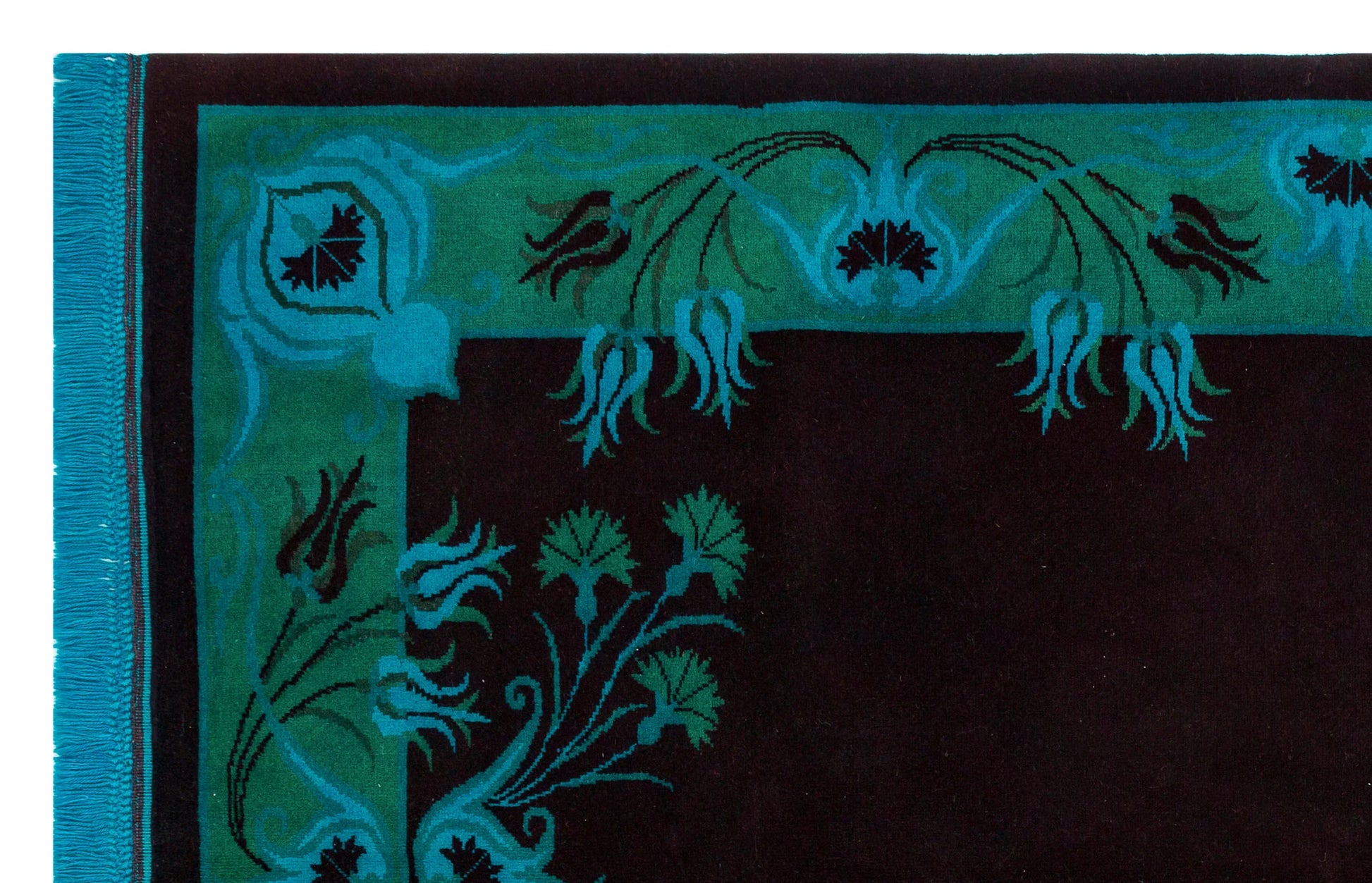 Yeşil Anadolu Modern Çiçekli Yün Halı 164x250 - Özel Seri