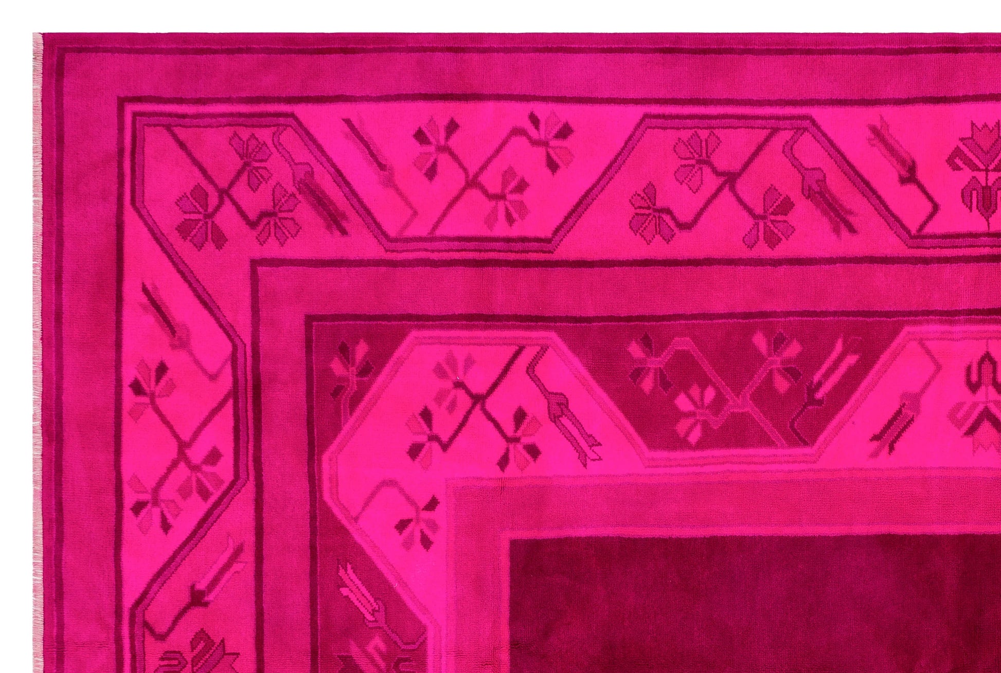 Kırmızı Anadolu Geometrik Modern Yün Halı 210x313 - Özel Seri