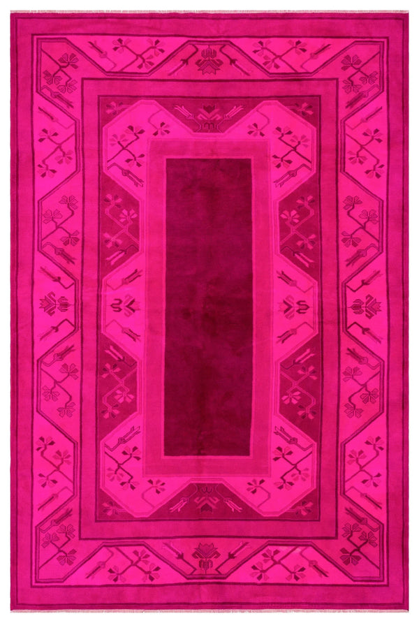 Kırmızı Anadolu Geometrik Modern Yün Halı 210x313 - Özel Seri