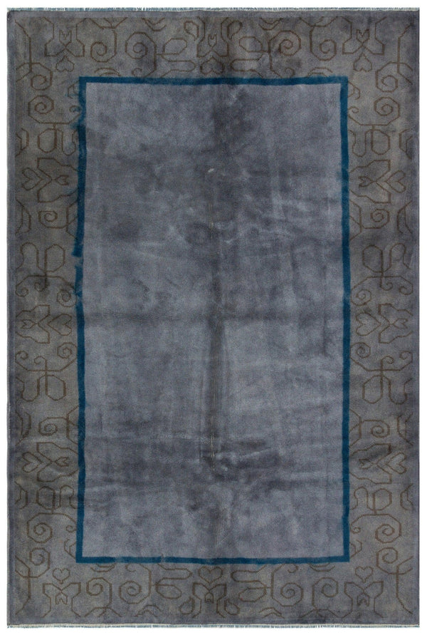 Gri Anadolu Geometrik Modern Yün Halı 154x231 - Özel Seri