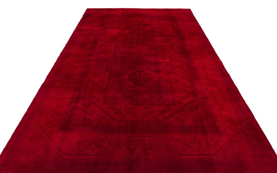 Kırmızı Anadolu Bohem Geometrik Yün Halı 200x310 - Özel Seri
